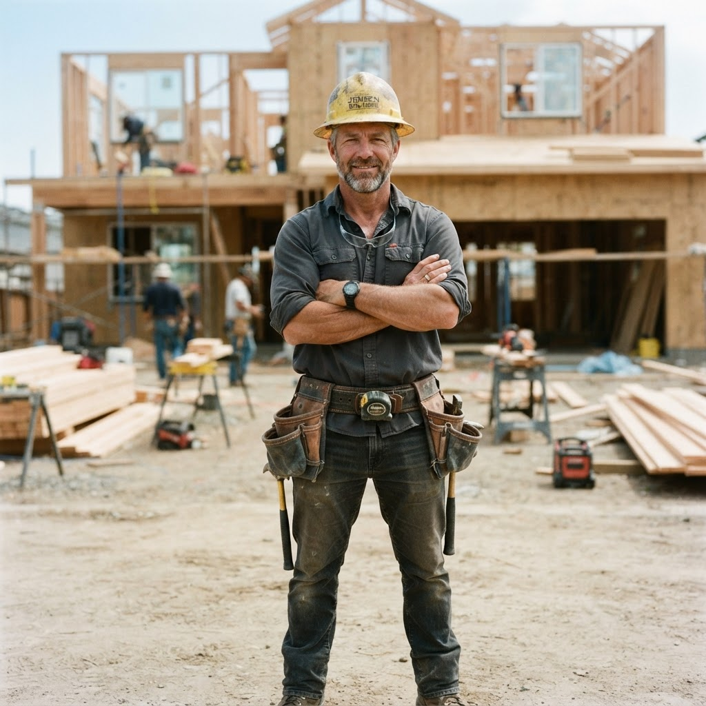 Lee, general contractor, at a construction site in Stockton